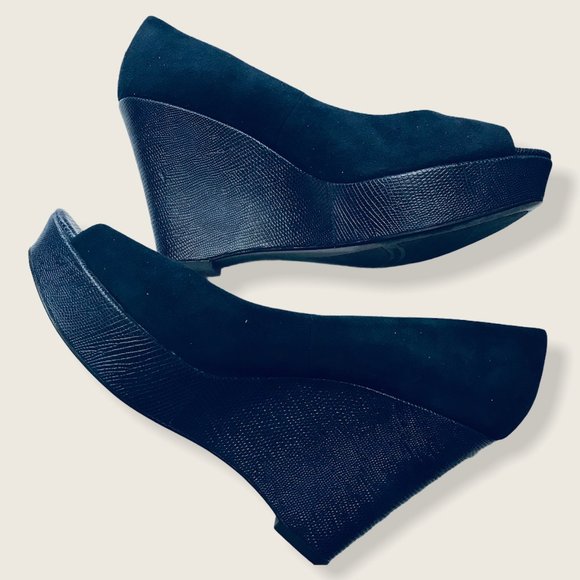 Franco Sarto Navy Blue Wedge - Picture 4 of 7